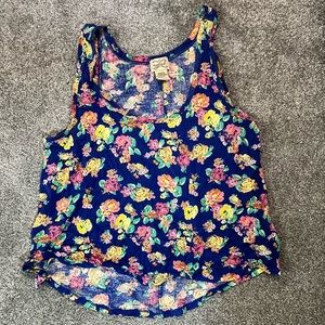 Floral high low shirt